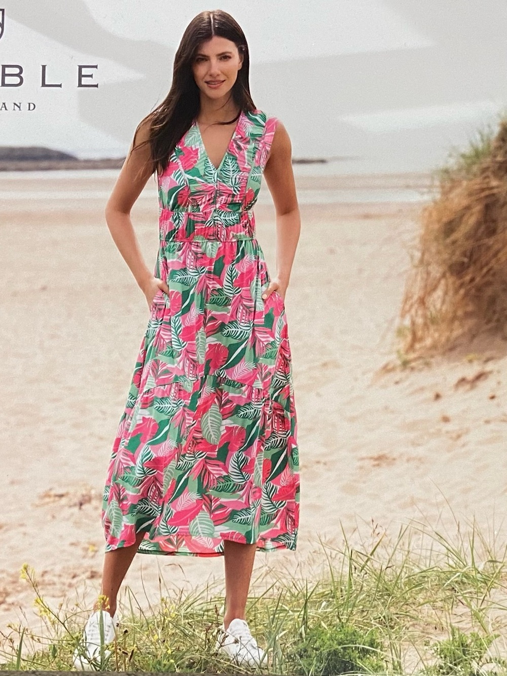 Bright and colorful floral tank dress